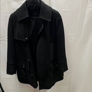 RUDSAK Black Pea Coat for Men